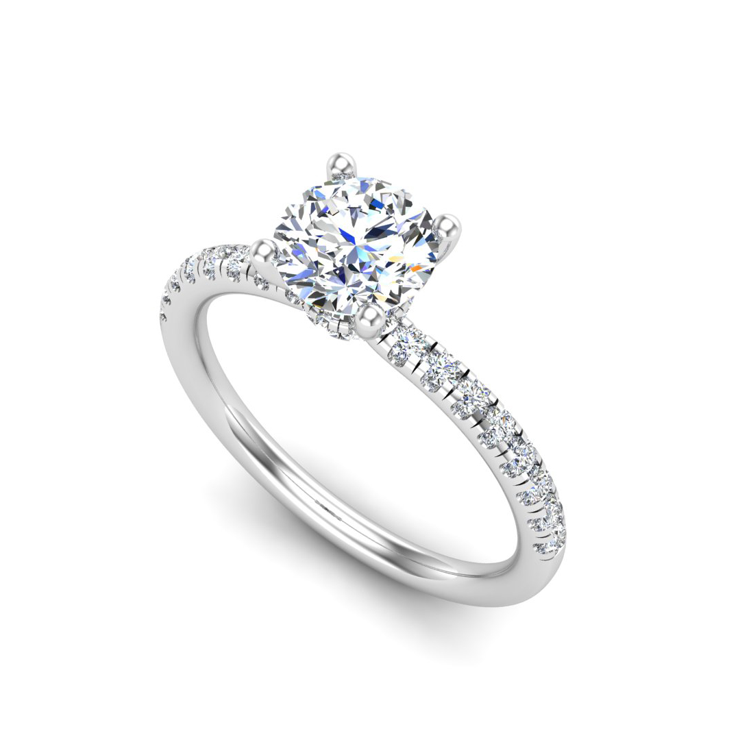 Charlotte Hidden Halo with Pave Band